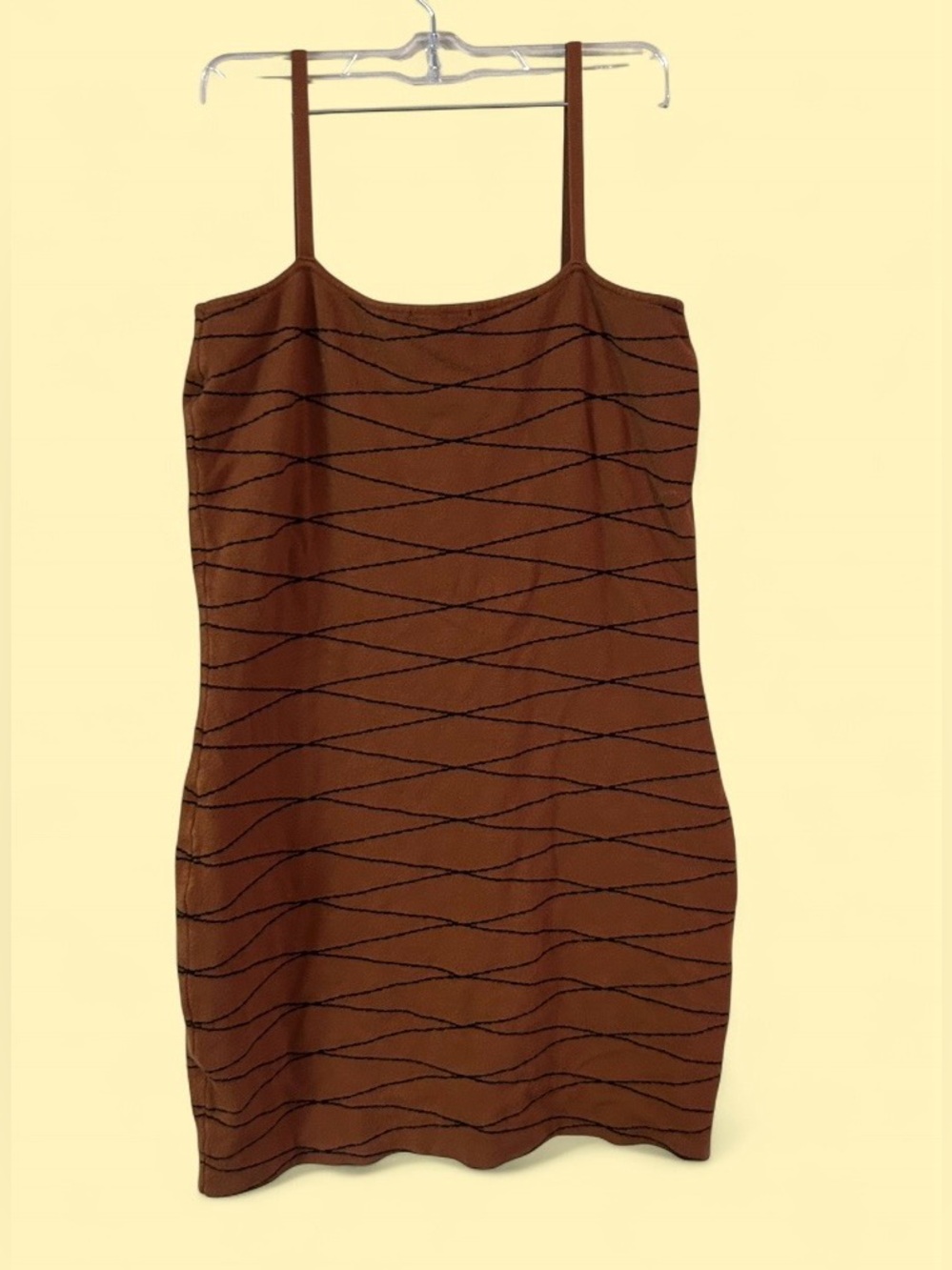 SHEIN Brown Ruched Knit Bodycon Mini Dress - Size 2XL